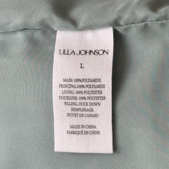 Ulla Johnson Rhodes Hooded Down Puffer Coat Jacket Agave‎ Blue Size Large - Picture 9 of 10